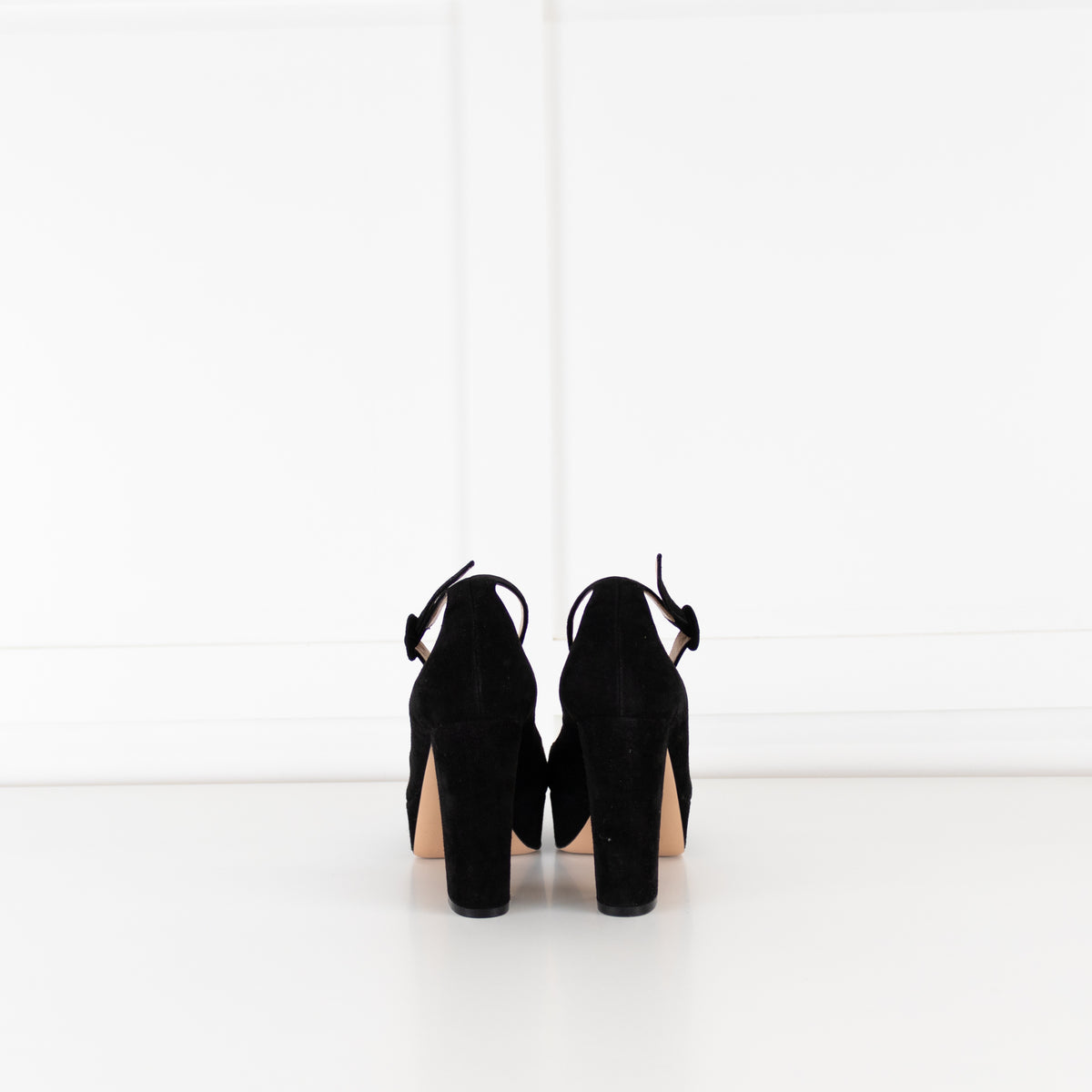 Gianvito Rossi Black Suede Sherry Platform Heels