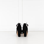 Gianvito Rossi Black Suede Sherry Platform Heels