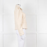 Me + Em Cream Boucle Collared Zip Up Jacket