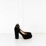 Gianvito Rossi Black Suede Sherry Platform Heels