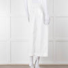 Celine White Cotton Wide Cropped Trousers
