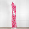 Equipment Pink White Blue Floral Shirt Dress With Tie Belt