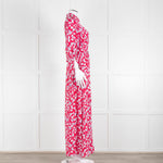 Equipment Pink White Blue Floral Shirt Dress With Tie Belt