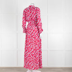 Equipment Pink White Blue Floral Shirt Dress With Tie Belt