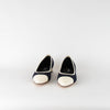Chanel Cream Cap Toe Denim Flats  with Chain Heel Detail