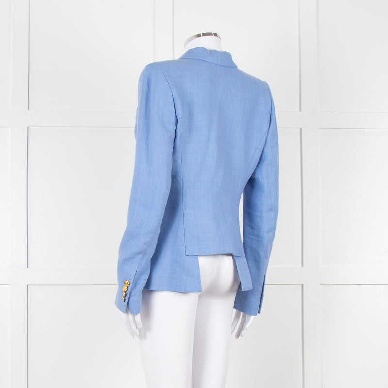 Smythe Duchess Pale Blue Linen Single Breasted Blazer