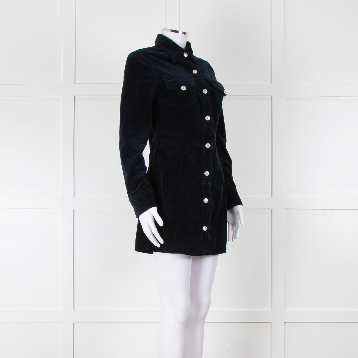 Alexa Chung For Ag Navy Blue Corduroy Mini Dress