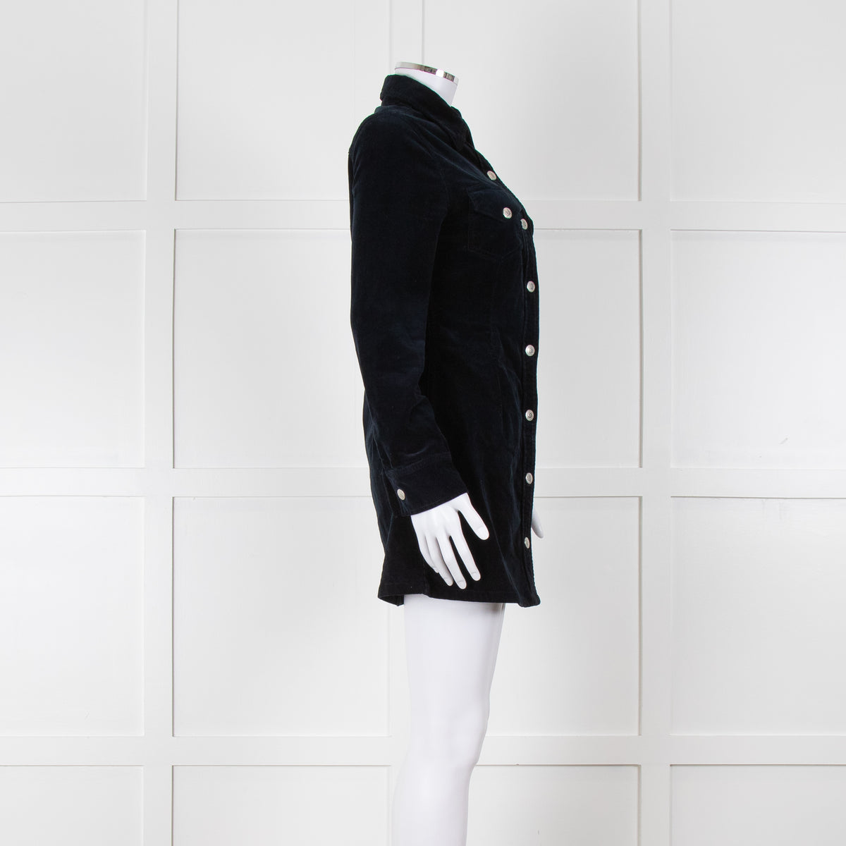 Alexa Chung For Ag Navy Blue Corduroy Mini Dress