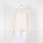 Me + Em Cream Blouse with Jewelled Buttons and Lace Panels