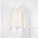 Me + Em Cream Blouse with Jewelled Buttons and Lace Panels