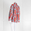 La Double J Red and Turquoise Poet Collared Shirt