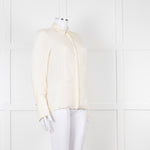 Me + Em Cream Blouse with Jewelled Buttons and Lace Panels