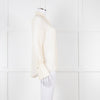 Me + Em Cream Blouse with Jewelled Buttons and Lace Panels