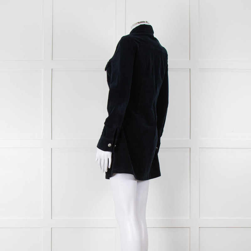 Alexa Chung For Ag Navy Blue Corduroy Mini Dress