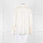 Me + Em Cream Blouse with Jewelled Buttons and Lace Panels