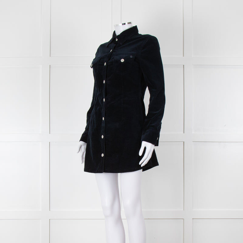 Alexa Chung For Ag Navy Blue Corduroy Mini Dress