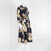 Samantha Sung Navy Shirt Dress with Yellow Flowers