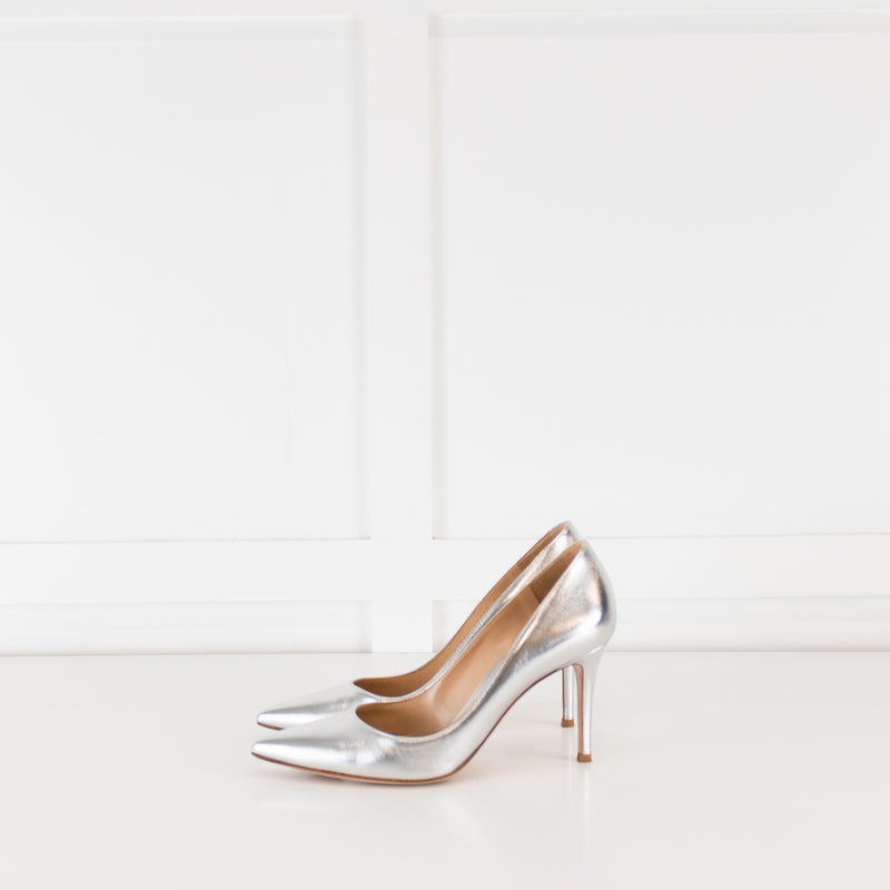Gianvito Rossi Silver 85 Court Shoe