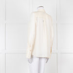 Me + Em Cream Blouse with Jewelled Buttons and Lace Panels