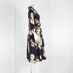 Samantha Sung Navy Shirt Dress with Yellow Flowers