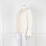 Me + Em Cream Blouse with Jewelled Buttons and Lace Panels