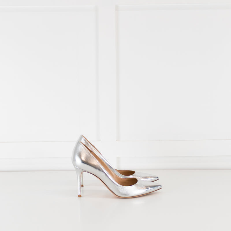 Gianvito Rossi Silver 85 Court Shoe