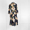 Samantha Sung Navy Shirt Dress with Yellow Flowers