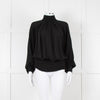 Gomez Gracia Black High Neck Blouse with Covered Buttons