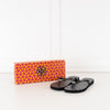 Tory Burch Black Rubber Logo Flip Flops