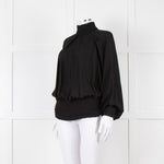 Gomez Gracia Black High Neck Blouse with Covered Buttons