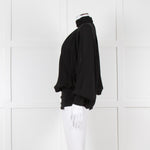 Gomez Gracia Black High Neck Blouse with Covered Buttons