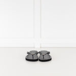 Tory Burch Black Rubber Logo Flip Flops