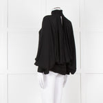 Gomez Gracia Black High Neck Blouse with Covered Buttons