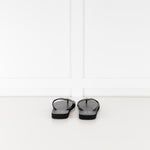 Tory Burch Black Rubber Logo Flip Flops