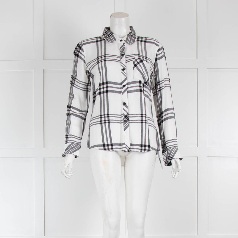 Rails Black and White Brushed Cotton Check Shirt