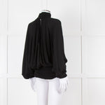 Gomez Gracia Black High Neck Blouse with Covered Buttons