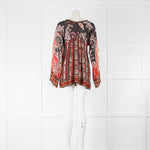 Isabel Marant Etoile Black Red Chiffon Kaftan Top