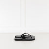 Tory Burch Black Rubber Logo Flip Flops