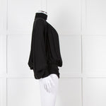 Gomez Gracia Black High Neck Blouse with Covered Buttons