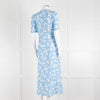 Rixo Blue Floral Jackson Midi Length Tea Dress