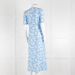 Rixo Blue Floral Jackson Midi Length Tea Dress