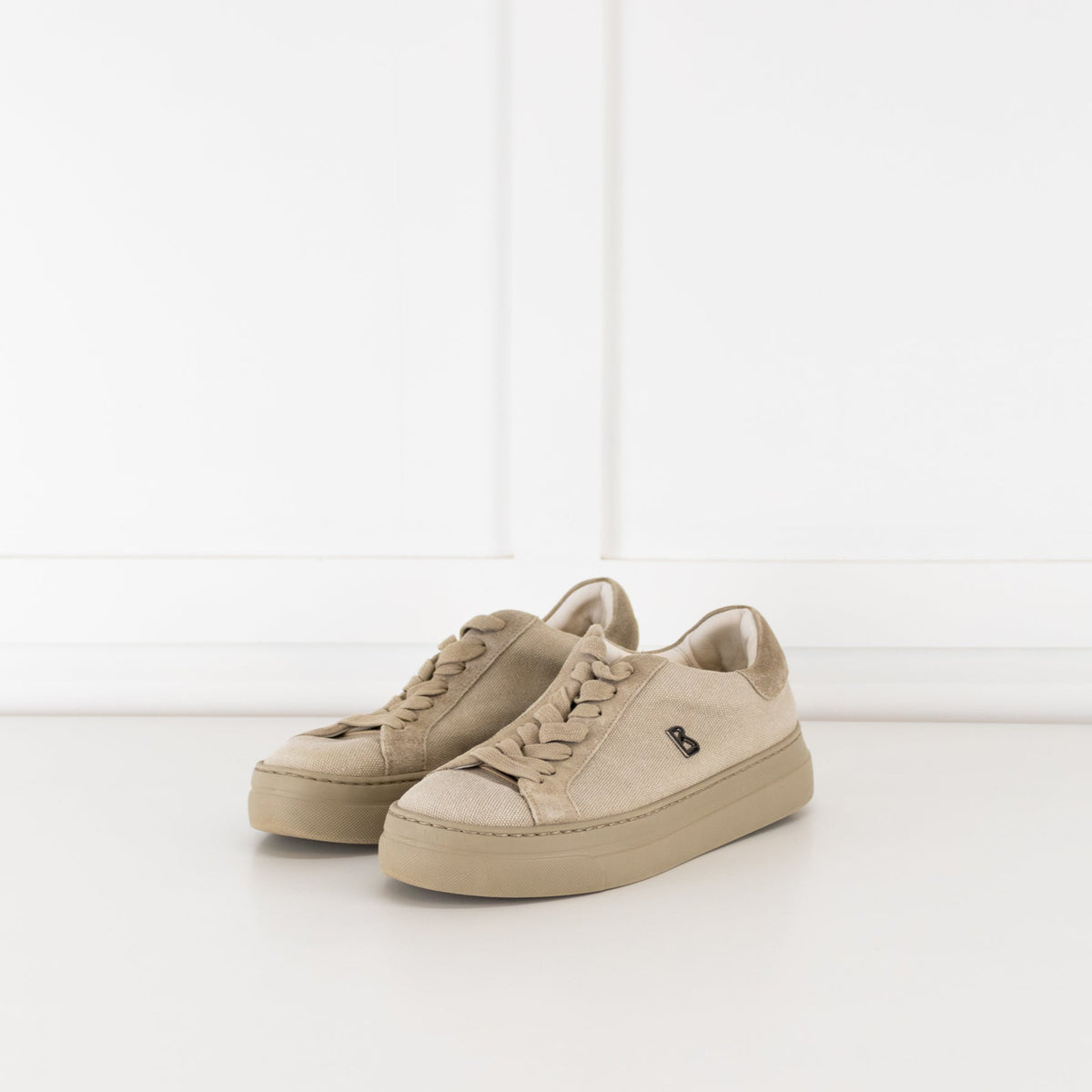 Bogner Beige Canvas Trainers