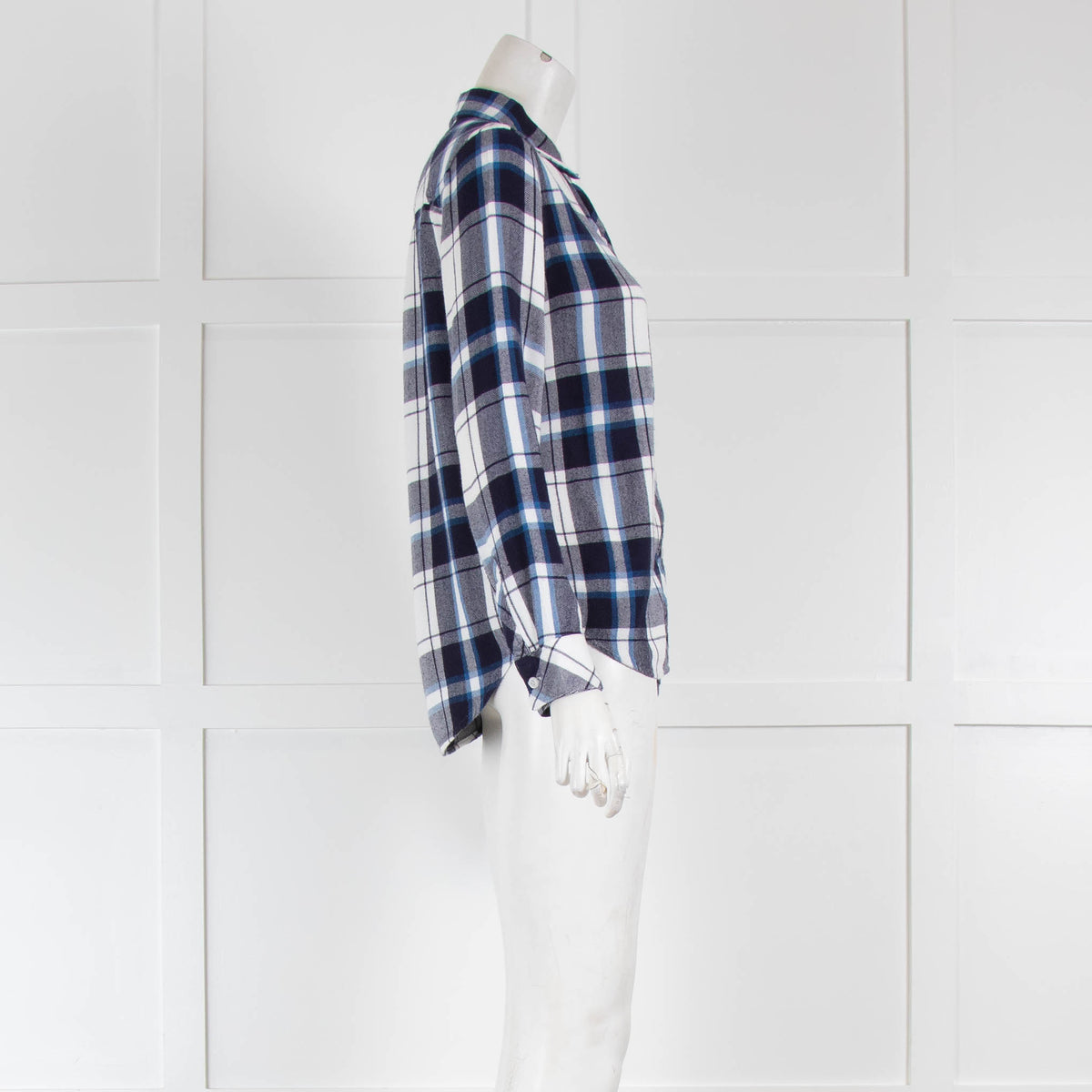 Rails Blue White Check Brushed Cotton Shirt