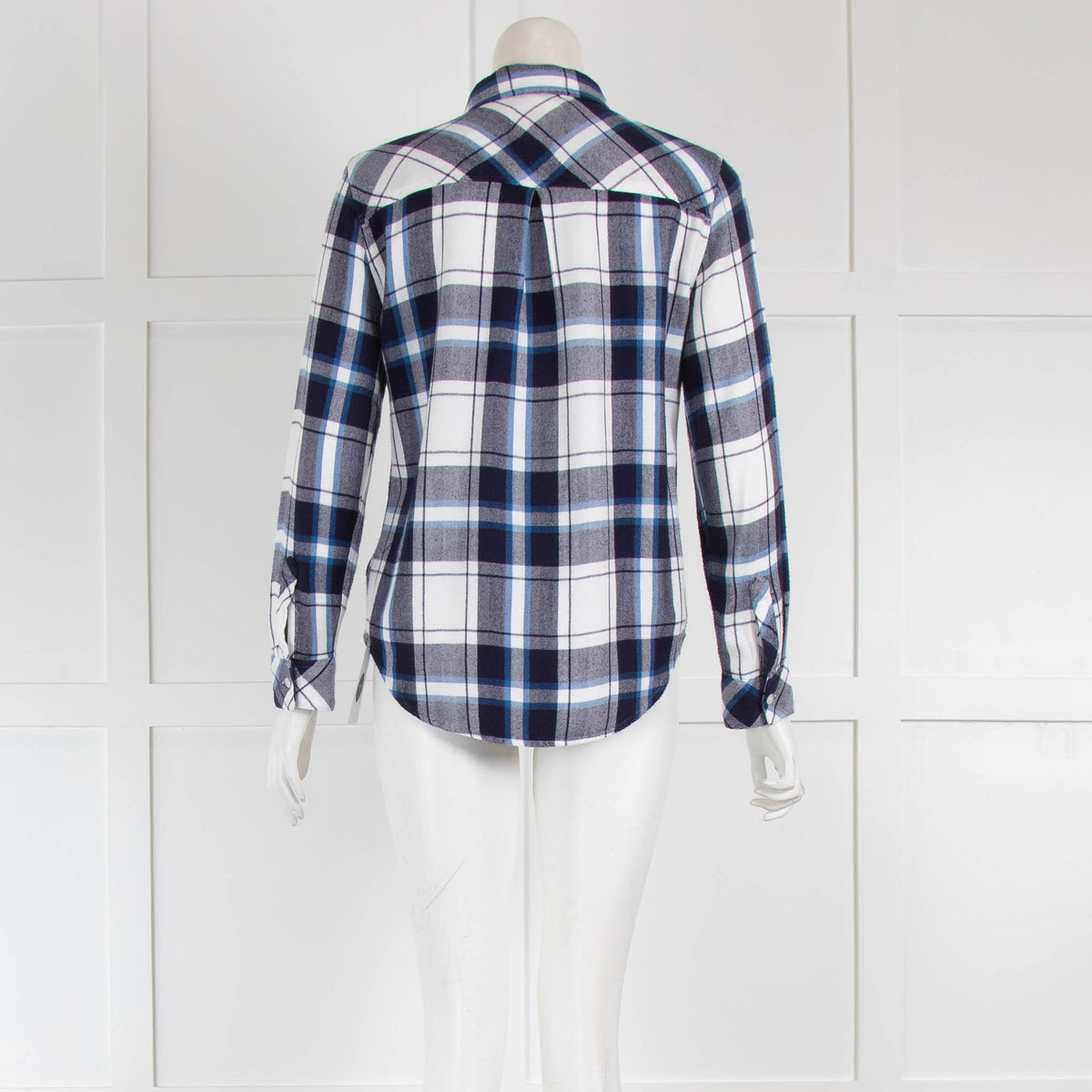 Rails Blue White Check Brushed Cotton Shirt