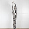 Diane Von Furstenberg Black Cream Print Sleeveless Jumpsuit