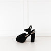 Prada Block Heel Black Suede Platform Heels