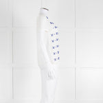 Weekend Max Mara White T-Shirt with Blue Beaded Front