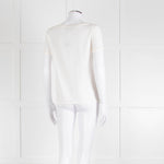Weekend Max Mara White T-Shirt with Blue Beaded Front