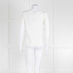 Weekend Max Mara White T-Shirt with Blue Beaded Front