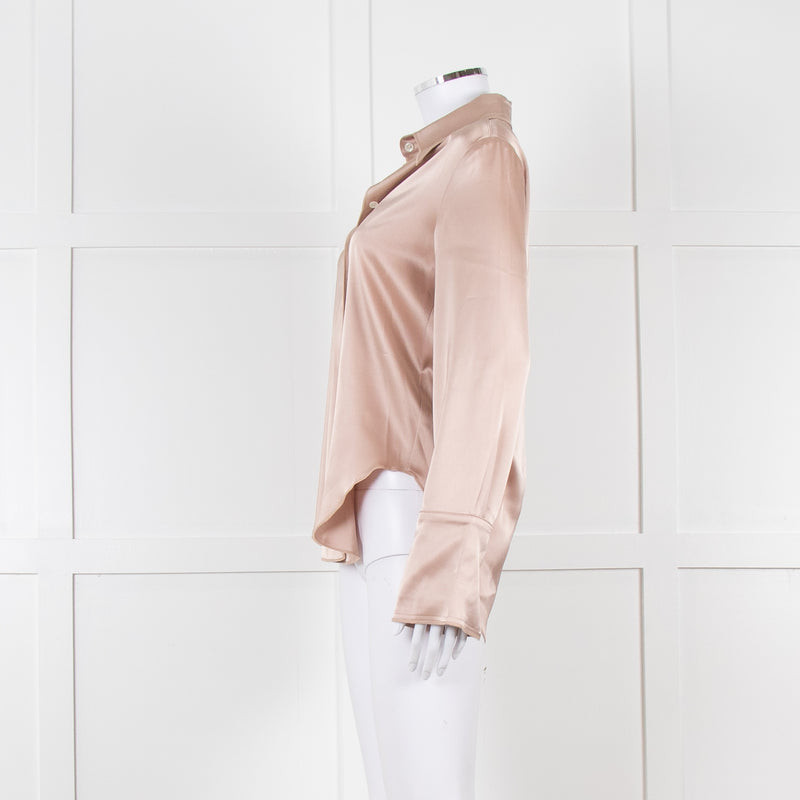 Nanushka Beige Collared Satin Shirt
